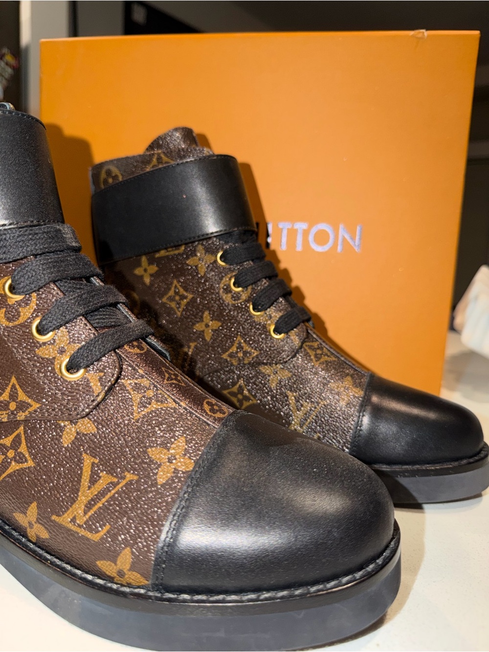 Louis Vuitton Women’s Brown Monogram High-Top boots